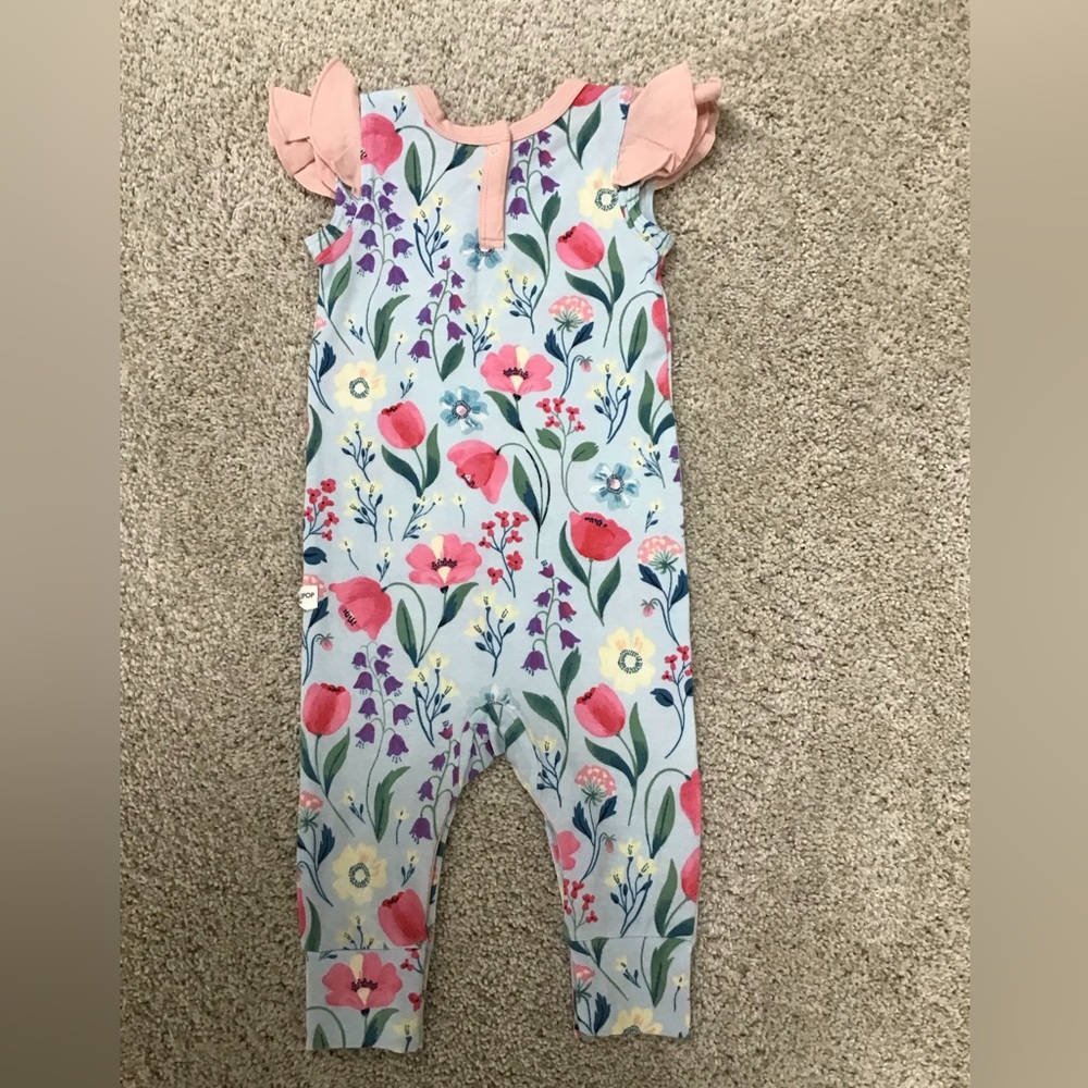 LOULOU LOLLIPOP Ruffle Floral Romper | Size 0-3M - Picture 2 of 5